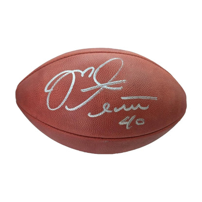 Mike Alstott signed Tampa Bay Buccaneers Wilson Duke football with #40