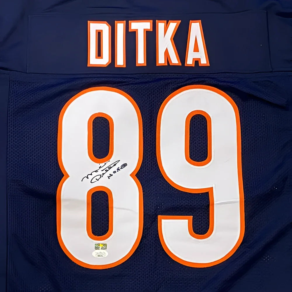 Mike Ditka autographed Chicago Bears jersey #89 blue white orange