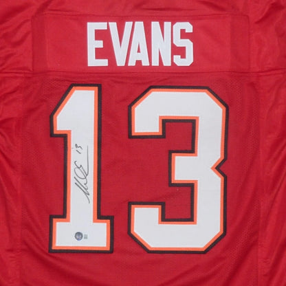 Mike Evans autographed Tampa Bay red jersey with 13 and Evans name
