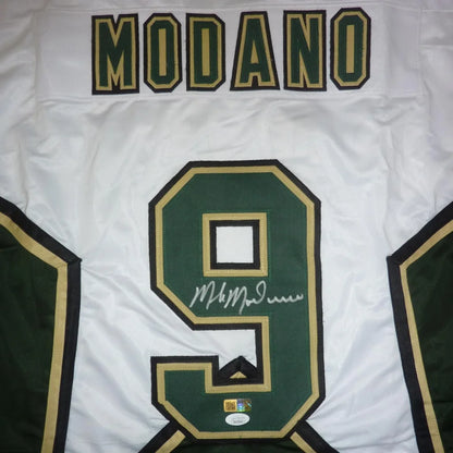 Autographed Dallas Stars white jersey with Modano 9, JSA certified