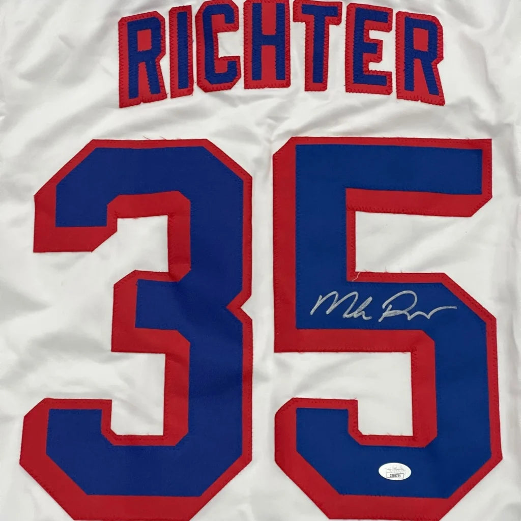 Mike Richter autographed white custom hockey jersey with Richter #35