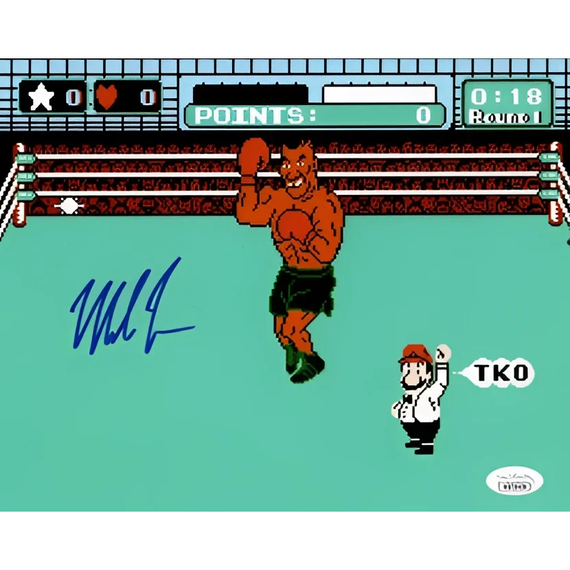 Mike Tyson private signing autographed Punch-Out Nintendo boxing photo
