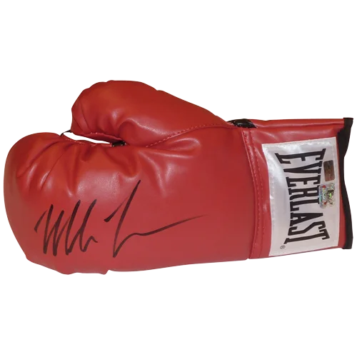 Mike Tyson autographed Everlast red boxing glove with black signature