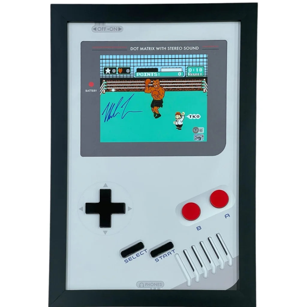 Mike Tyson autographed Nintendo Punch-Out GameBoy framed display