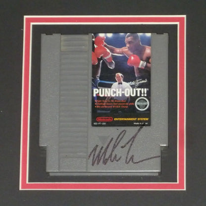 Mike Tyson autographed original Nintendo Punch-Out!! cartridge in framed shadowbox