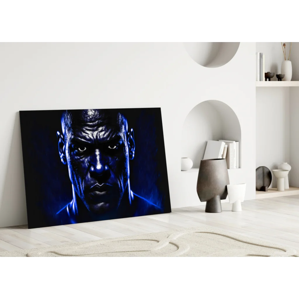 Mike Tyson glowing eyes blue canvas wall art print