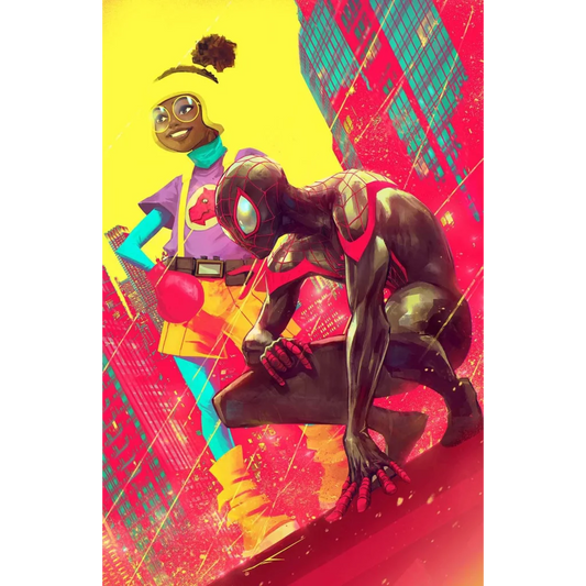 Vibrant Miles Morales Spider-Man with Moon Girl in Mohale Mashigo adventure image