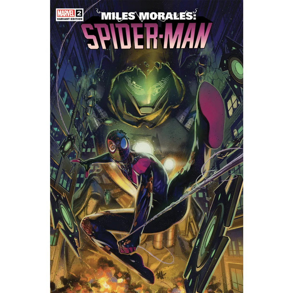 Miles Morales Spider Man comic book cover by Unknown Comics Ben featuring dynamic city action