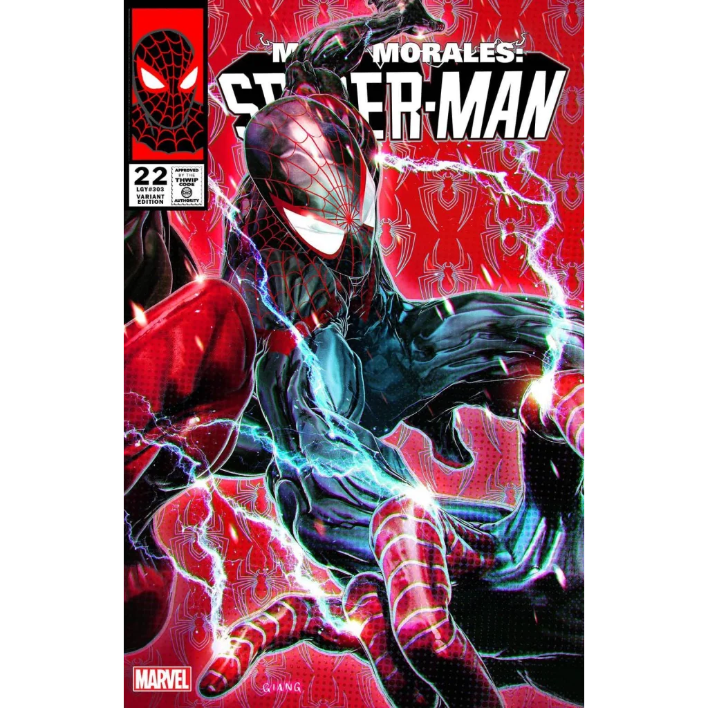 Miles Morales in red blue suit on vampire comic book limited print run cover