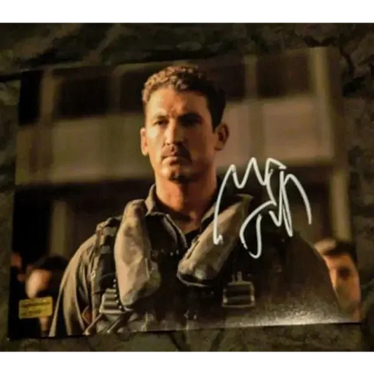 Auto signed 8x10 photo of Miles Teller as Rooster from Top Gun Maverick