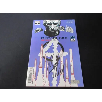 Miles Teller signed comic book with purple rocket cover featuring rockets and a stylized 4