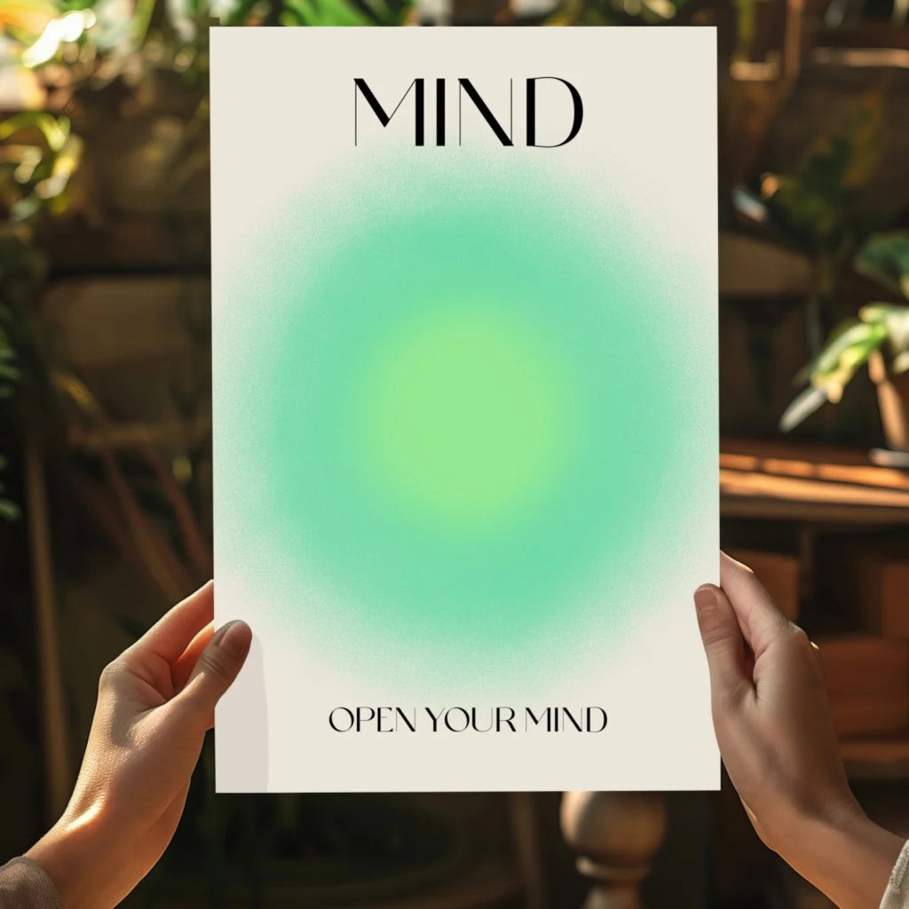 Insigne aluminum prints: minimalist open your mind wall art poster