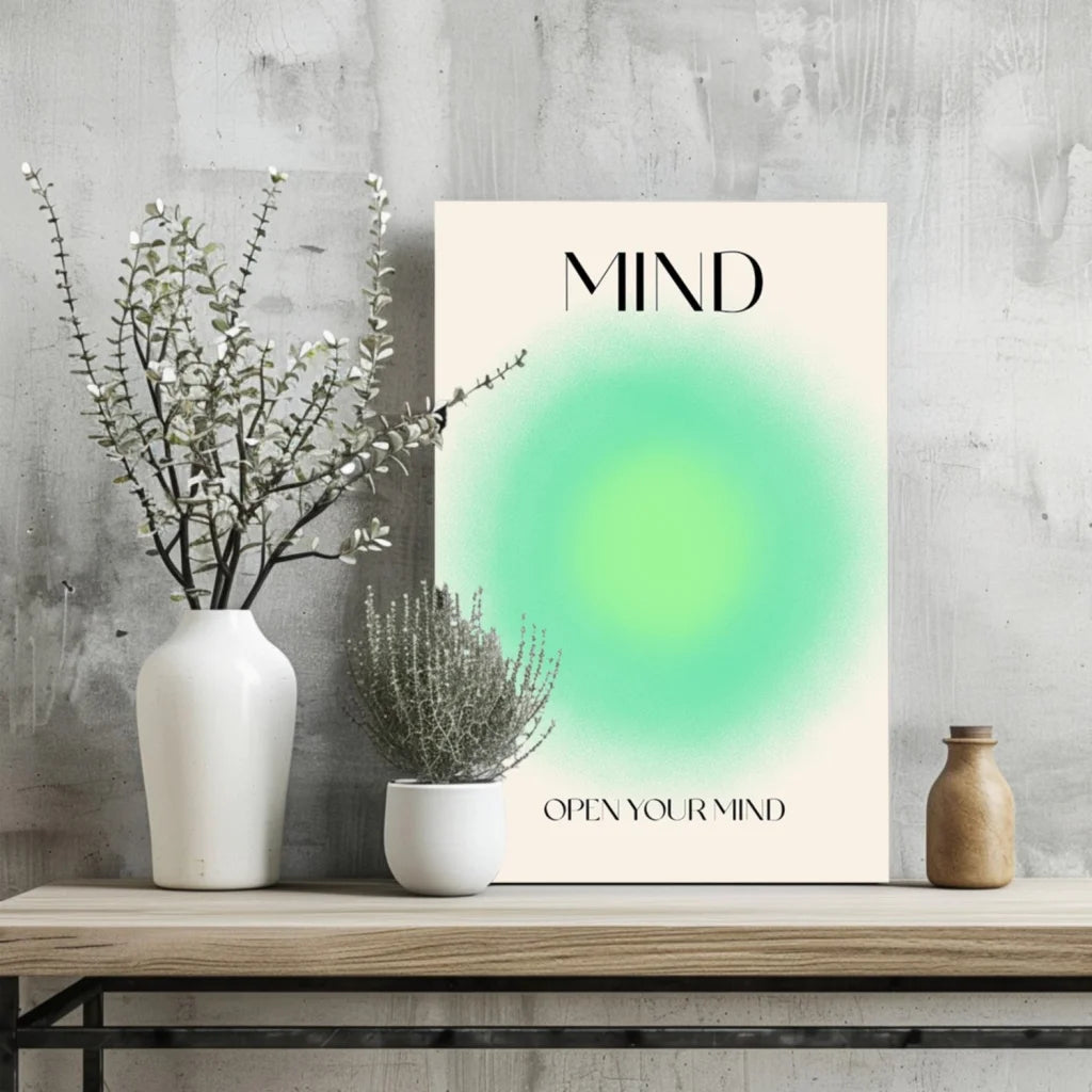 Insigne Aluminum Prints Open Your Mind Minimalist Wall Art | Glass Wall Art Print | vintageantiquesgifts.com