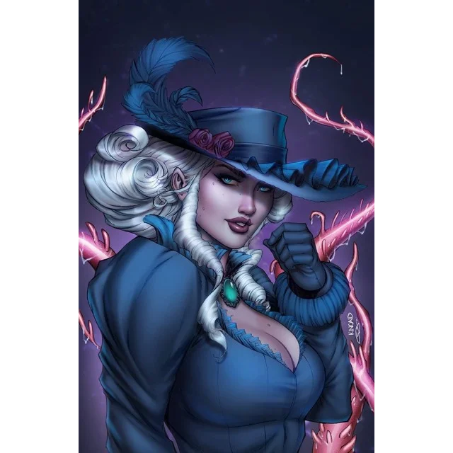 Unknown Comic Ryan Mirka Andolfo fantasy preorder: woman with white hair and green eyes