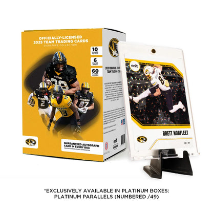 2023 Missouri Football trading cards platinum box with Brett Morfleth card