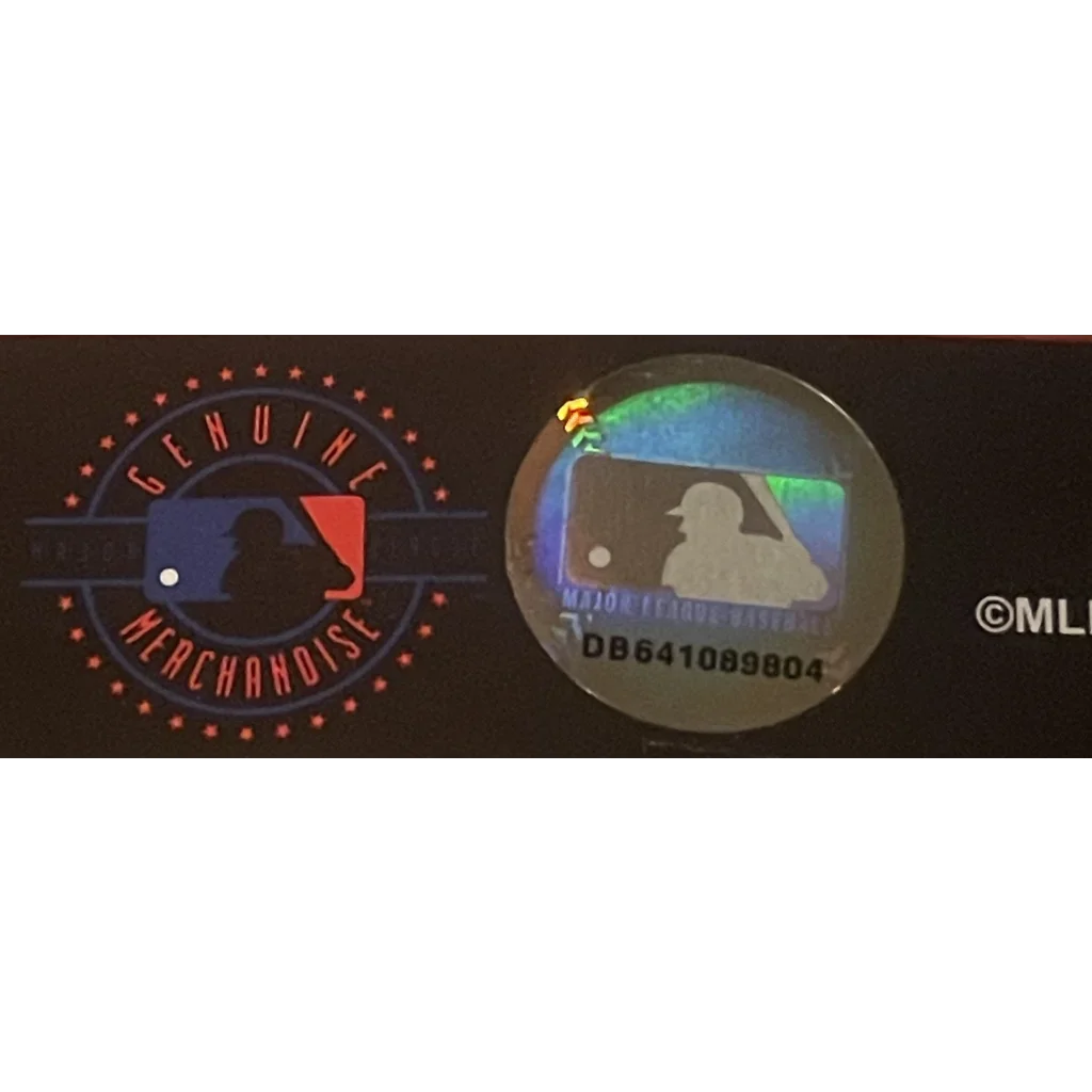 Holographic sticker with MLB logo and code on Rare Boston Red Sox Dunkin Poster