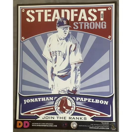 ⚾ MLB Boston Red Sox Dunkin’ Poster Steadfast and Strong Jonathan Papelbon! Vintage Advertisements Rare - Papelbon: