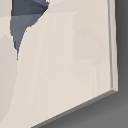 Modern white gray abstract wall art print with geometric shapes