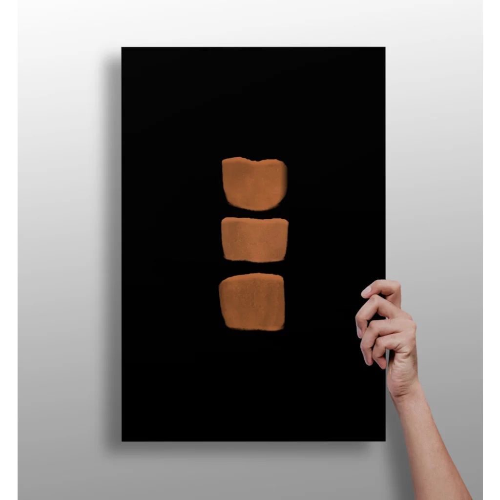 Brown matte foundation palette in Modern Aluminum Art Print with terracotta shapes