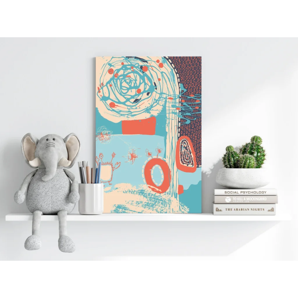 Insigne aluminum prints of swirling teal orange abstract wall art