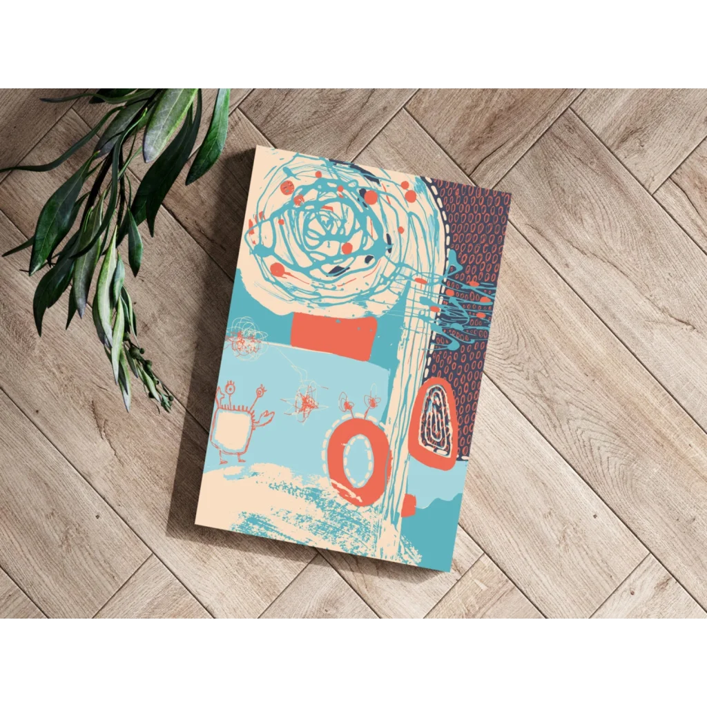 Insigne aluminum prints of swirling teal coral abstract wall art