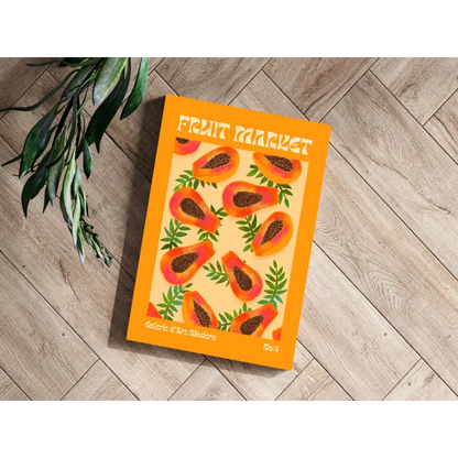 Tropical Papaya Fruit Market Insigne Aluminum Print | Modern Wall Art Decor | vintageantiquesgifts.com