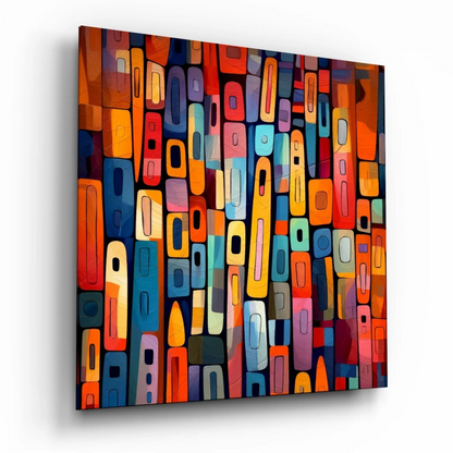 Bold Geometric Tempered Glass Art in Vibrant Colors | Insigneart USA | vintageantiquesgifts.com