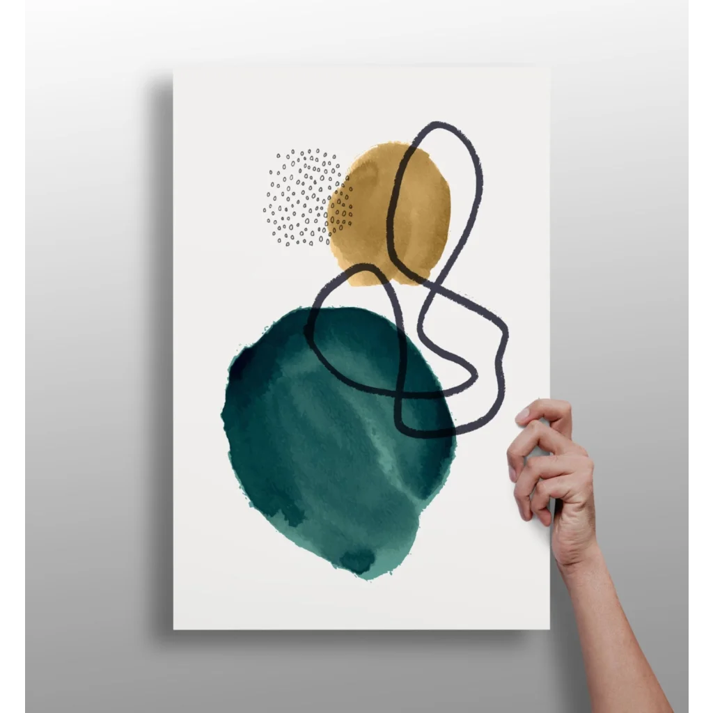 Teal Gold Abstract Insigne Aluminum Prints That Pop | Insigneart USA | vintageantiquesgifts.com