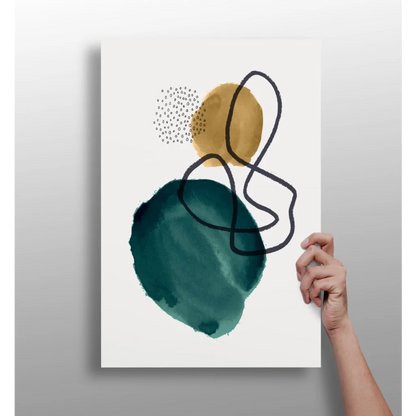 Teal Gold Abstract Insigne Aluminum Prints That Pop | Insigneart USA | vintageantiquesgifts.com