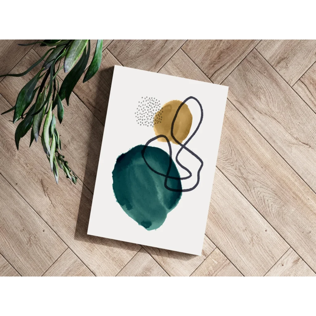 Teal Gold Abstract Insigne Aluminum Prints That Pop | Modern Wall Art Decor | vintageantiquesgifts.com