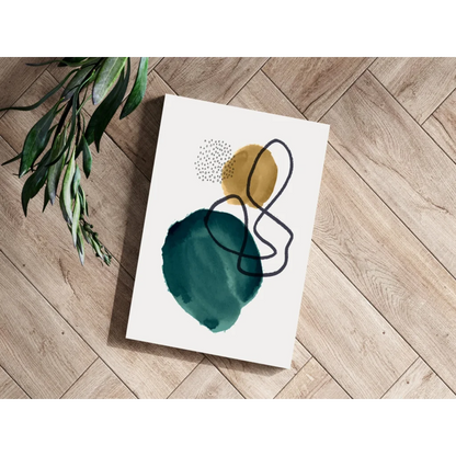 Teal Gold Abstract Insigne Aluminum Prints That Pop | Modern Wall Art Decor | vintageantiquesgifts.com