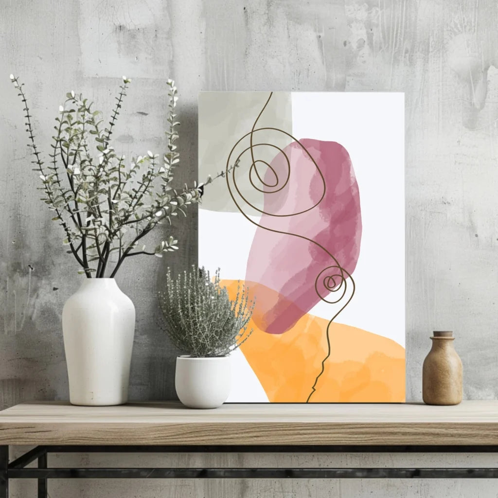 Stunning Insigne Aluminum Prints with Pink Watercolor Art | Glass Wall Art Print | vintageantiquesgifts.com