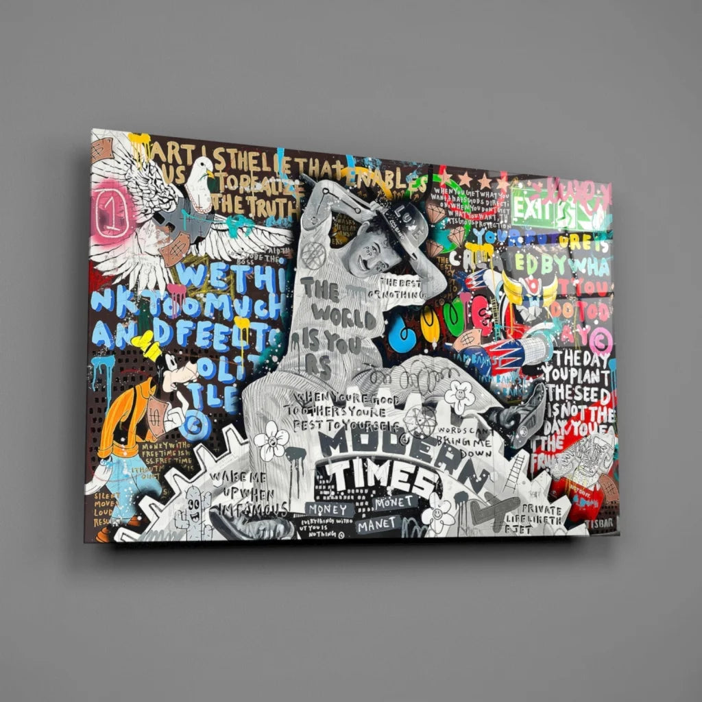 Graffiti Street Art Canvas Print for Bold Wall Art Lovers | Glass Wall Art Print | vintageantiquesgifts.com