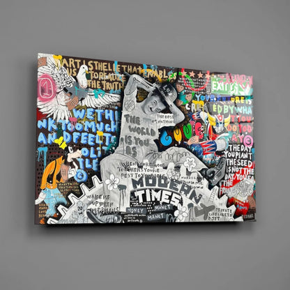 Graffiti Street Art Canvas Print for Bold Wall Art Lovers | Glass Wall Art Print | vintageantiquesgifts.com