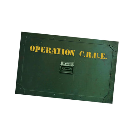 Military green metal storage box with handle from Mötley Crüe Operation CRÜE UV Spy Set