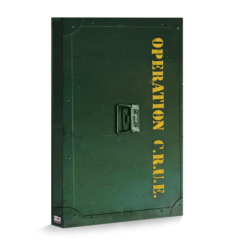 Dark green Mötley Crüe Operation CRÜE UV Spy Box Set comic book storage box