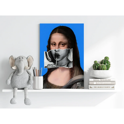 Modern Mona Lisa with cigarette on insigne aluminum prints