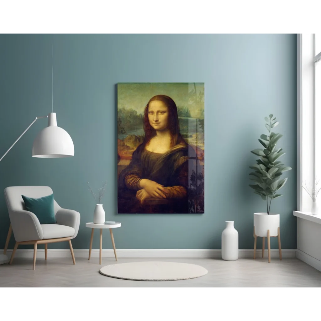 Mona Lisa Glass Wall Art Framed Print | Contemporary Home Wall Art | vintageantiquesgifts.com