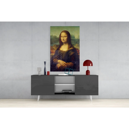 Framed Mona Lisa glass wall art print with enigmatic smile