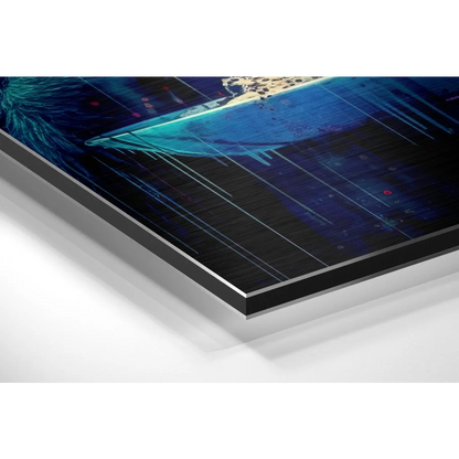 Stunning brushed aluminium dibond print with vibrant teal hues