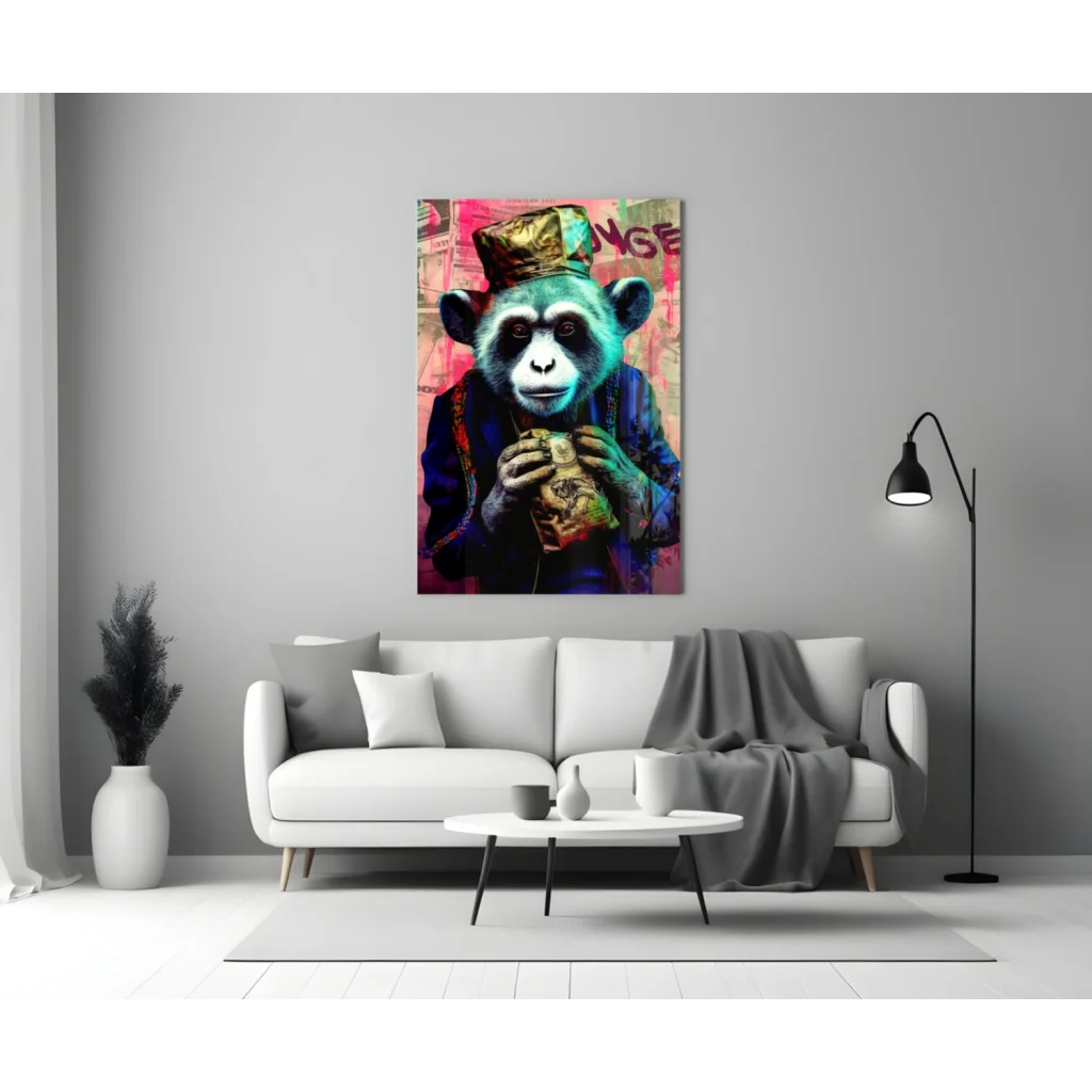 Graffiti Monkey Money Wall Art Canvas Print | Modern Wall Art Decor | vintageantiquesgifts.com