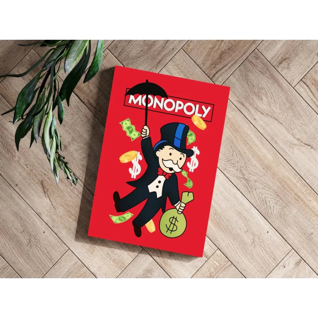Monopoly Money Insigne Aluminum Prints for Game Room Walls | Modern Wall Art Decor | vintageantiquesgifts.com