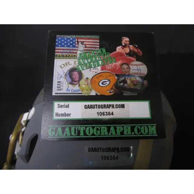 Authentication tag for Montana San Francisco signed mini helmet with Rice certification