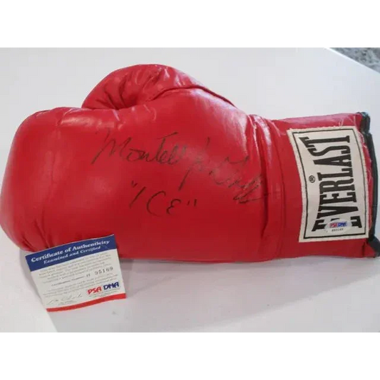 Red Everlast boxing glove signed autographed by Montell Griffin with certificate of authenticity