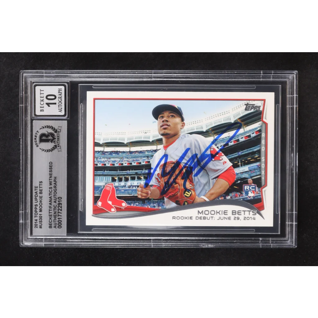 Mookie Betts signed 2014 Topps Update RC autograph graded BGS 10