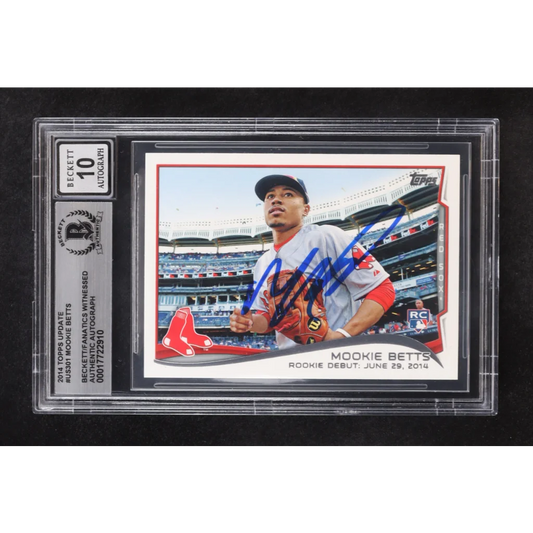 Mookie Betts signed 2014 Topps Update RC autograph graded BGS 10