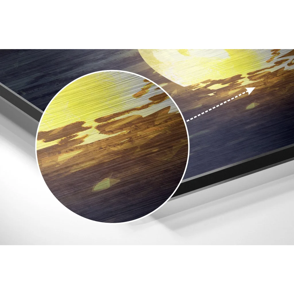 glass wall art Moon Collector Brushed Aluminium Dibond Wall Art