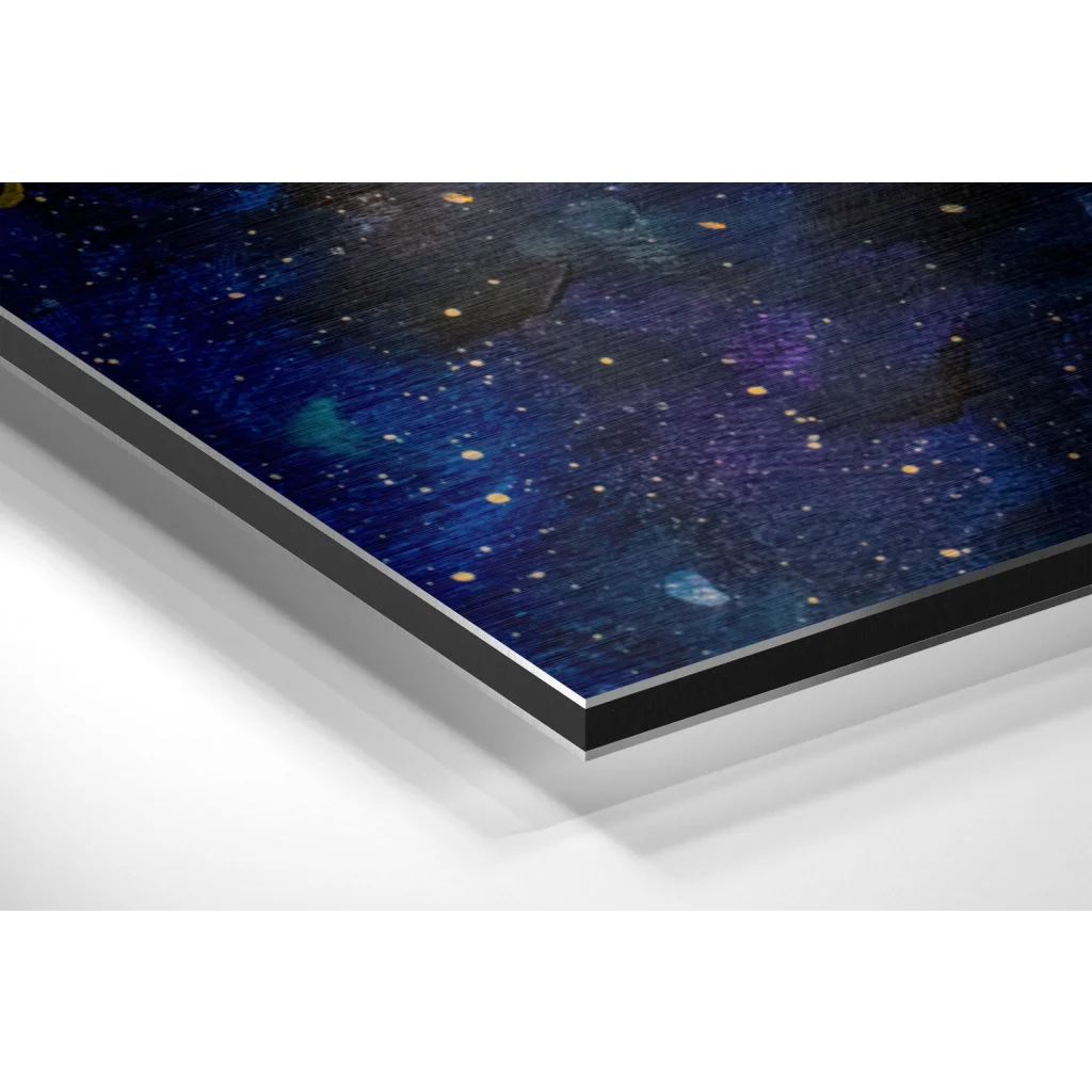 Cosmic Starry Night Brushed Aluminium Dibond Print | Glass Wall Art Print | vintageantiquesgifts.com