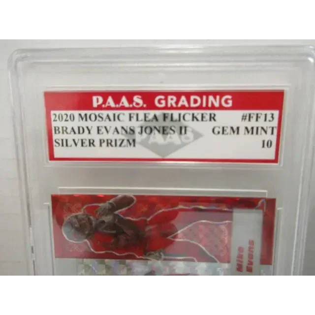 Mosaic Flea Flicker Silver Prizm Brady Evans Jones Gem Mint 10 trading card