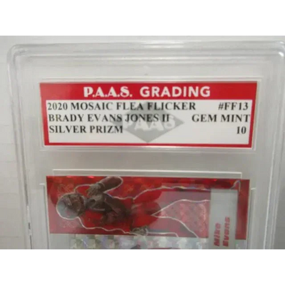 Mosaic Flea Flicker Silver Prizm Brady Evans Jones Gem Mint 10 trading card